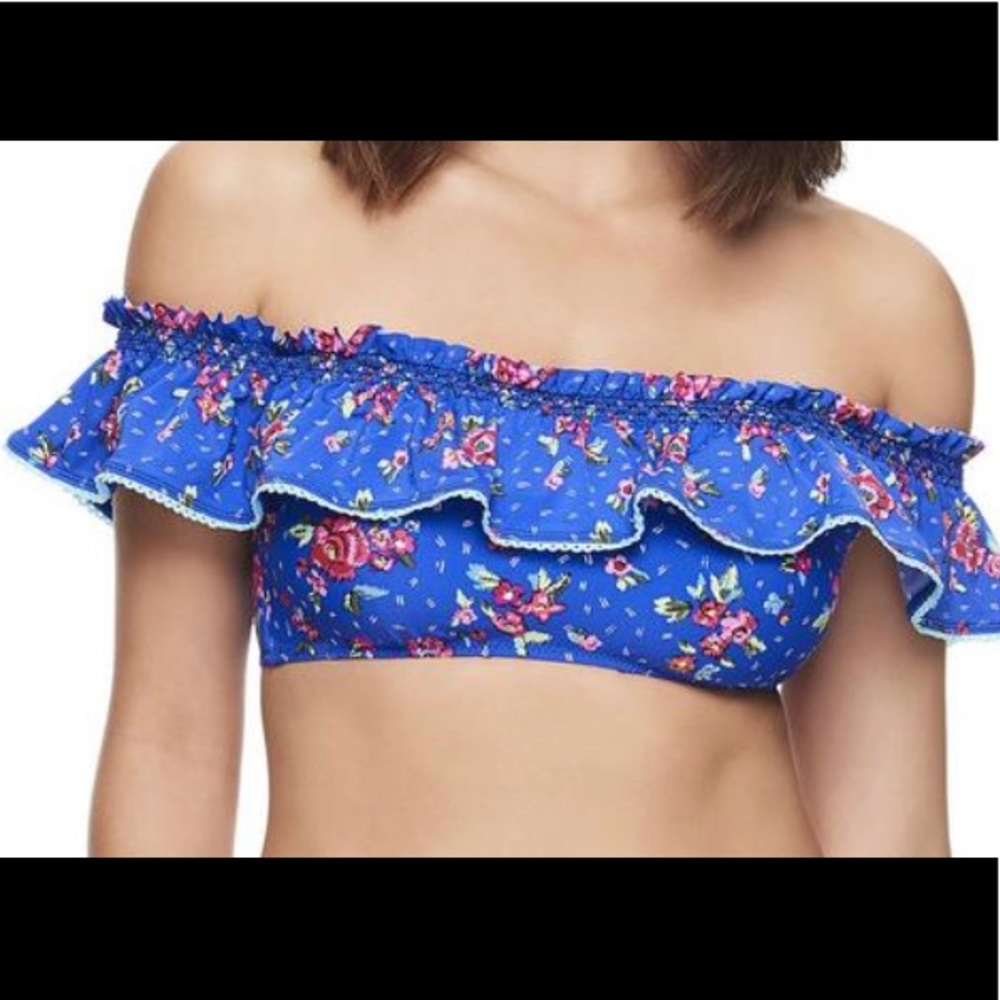 NWT Vera Bradley Womens Floral Flounce Bikini Top
